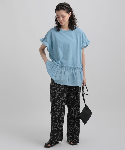 GEORGE'S（ジョージズ）の「ドッキングフリルTシャツ（その他トップス・レディース・スカイブルー/グレー系その他/ホワイト/イエロー・MEDIUM/SMALL）」の12枚目の写真