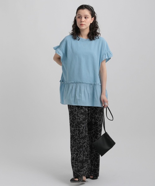 GEORGE'S（ジョージズ）の「ドッキングフリルTシャツ（その他トップス・レディース・スカイブルー/グレー系その他/ホワイト/イエロー・MEDIUM/SMALL）」の15枚目の写真