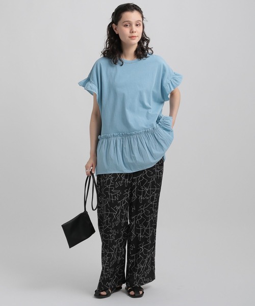 GEORGE'S（ジョージズ）の「ドッキングフリルTシャツ（その他トップス・レディース・スカイブルー/グレー系その他/ホワイト/イエロー・MEDIUM/SMALL）」の16枚目の写真