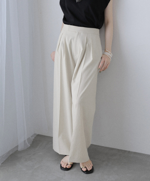 La Totalite Avec H タックワイドパンツ 人気提案 H TOTALITE（ラトータリテ）の「Avec La タックワイド