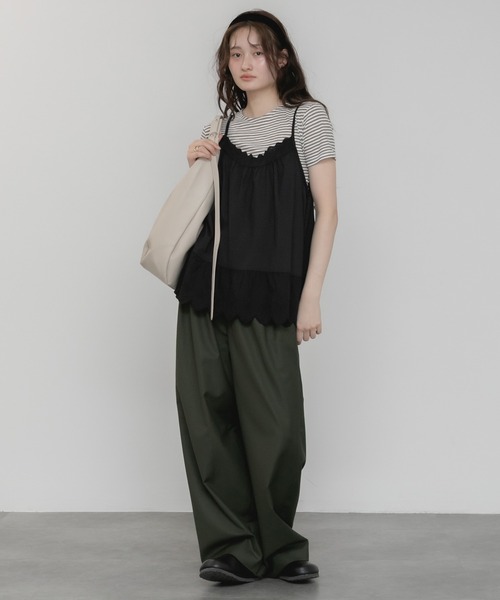 HEILIS(ヘイリス)の「2WAYホーボーバッグ / 大容量 ハンドバッグ ハーフムーンバッグ ペットボトル収納 ワンハンドル ファスナー 通勤 通学 2WAY ショルダー トート 韓国 カジュアル きれいめ オフィスカジュアル(ショルダーバッグ・レディース・アイボリー/ブラック・FREE)」の17枚目の写真