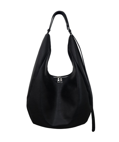 HEILIS(ヘイリス)の「2WAYホーボーバッグ / 大容量 ハンドバッグ ハーフムーンバッグ ペットボトル収納 ワンハンドル ファスナー 通勤 通学 2WAY ショルダー トート 韓国 カジュアル きれいめ オフィスカジュアル(ショルダーバッグ・レディース・アイボリー/ブラック・FREE)」の20枚目の写真
