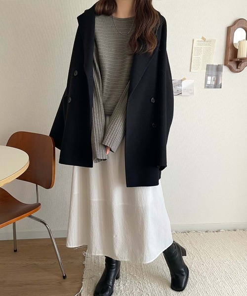 classicalelf（クラシカルエルフ）の「ゆるリブの抜け感。ドルマン袖クルーネックニットトップス（長袖）（ニット/セーター・レディース・ブラック/アイボリー/グレー/オフホワイト・LARGE/MEDIUM/SMALL/X-LARGE）」の15枚目の写真