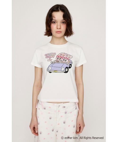 SLY(スライ)の「Esther Bunny x SLY PRINT T/SH エスターバニー スライ プリント Tシャツ 半袖 夏服(Tシャツ/カットソー・レディース・ネイビー/ホワイト・FREE)」の15枚目の写真