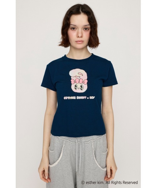 tシャツ Esther Bunny x SLY PRINT T/SH エスターバニー スライ プリント Tシャツ 半袖 夏服 レディース SLY（スライ）の「Esther Bunny x SLY PRINT T/SH エスター