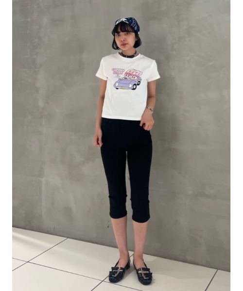 SLY(スライ)の「Esther Bunny x SLY PRINT T/SH エスターバニー スライ プリント Tシャツ 半袖 夏服(Tシャツ/カットソー・レディース・ネイビー/ホワイト・FREE)」の17枚目の写真