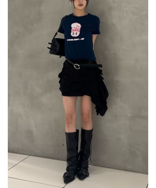 SLY(スライ)の「Esther Bunny x SLY PRINT T/SH エスターバニー スライ プリント Tシャツ 半袖 夏服(Tシャツ/カットソー・レディース・ネイビー/ホワイト・FREE)」の19枚目の写真