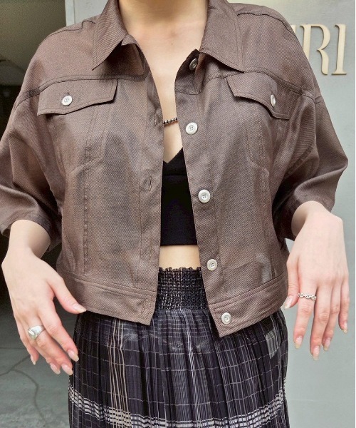 セール】DENIM LIKE PRINT SHIRT（シャツ/ブラウス）｜Ameri