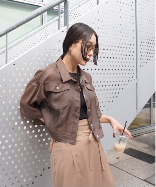 トップス AMERI DENIM LIKE PRINT SHIRT セール】DENIM LIKE PRINT SHIRT（シャツ/ブラウス）｜Ameri
