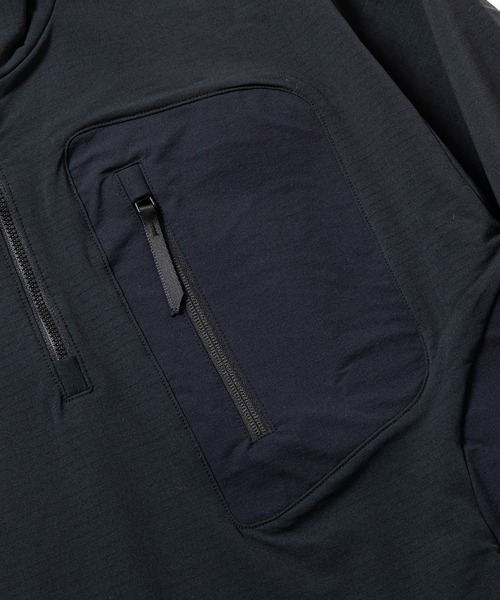 meanswhile(ミーンズワイル)の「Fleece Half Zip L/S Tee(Tシャツ/カットソー・メンズ・ブラック/チャコール・1(S)/2(M)/3(L))」の6枚目の写真
