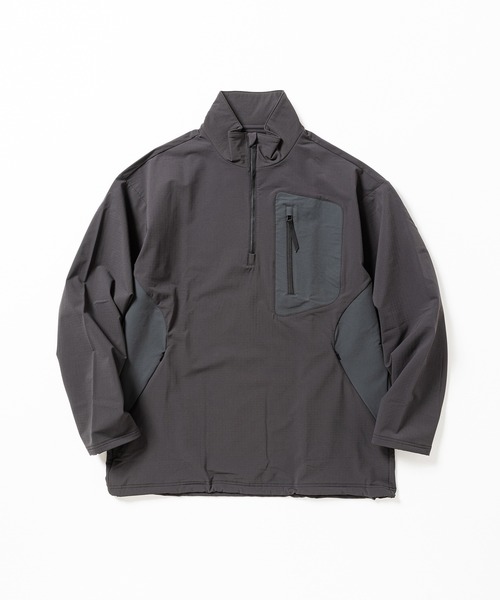 meanswhile(ミーンズワイル)の「Fleece Half Zip L/S Tee(Tシャツ/カットソー・メンズ・ブラック/チャコール・1(S)/2(M)/3(L))」の9枚目の写真