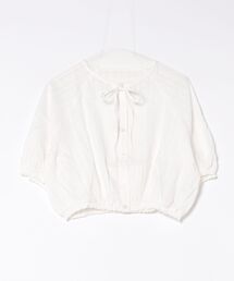 スタイルブロック STYLEBLOCK スパンコール付きチュールクロップドブラウス （ホワイト） セール】スパンコール付きチュールクロップドブラウス（シャツ
