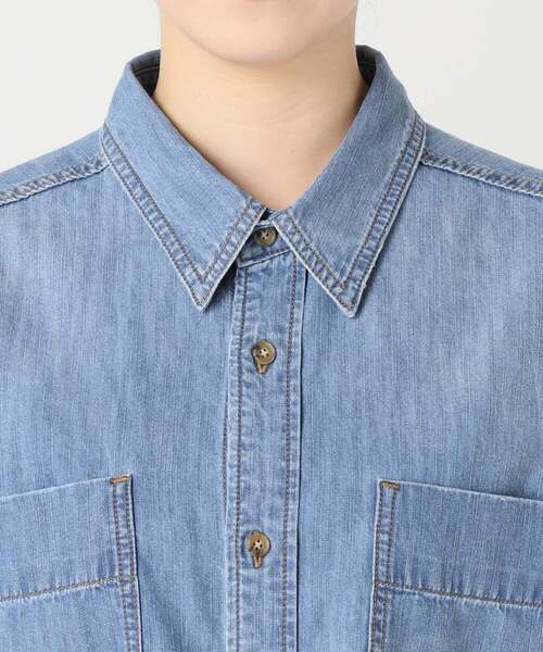 Spick & Span（スピックアンドスパン）の「《追加》ライトオンスデニムシャツ（シャツ/ブラウス・レディース・ブルー系その他/サックスブルー/ベージュ・FREE）」の21枚目の写真
