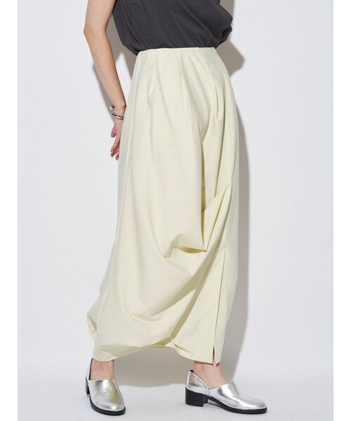 ELENDEEK（エレンディーク）の「アシメドレープスカート（スカート・レディース・イエロー/カーキ/ブラック・FREE）」の3枚目の写真