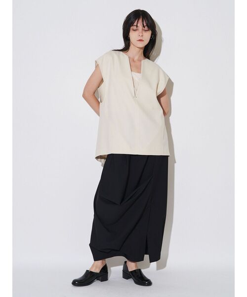 ELENDEEK（エレンディーク）の「アシメドレープスカート（スカート・レディース・イエロー/カーキ/ブラック・FREE）」の6枚目の写真