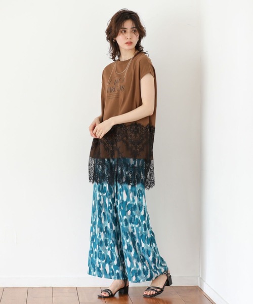 Green　Parks（グリーンパークス）の「柄イージーパンツⅣ(ワイド)（その他パンツ・レディース・カーキ/グレイッシュブルー/ブラウン/グリーン・FREE）」の16枚目の写真