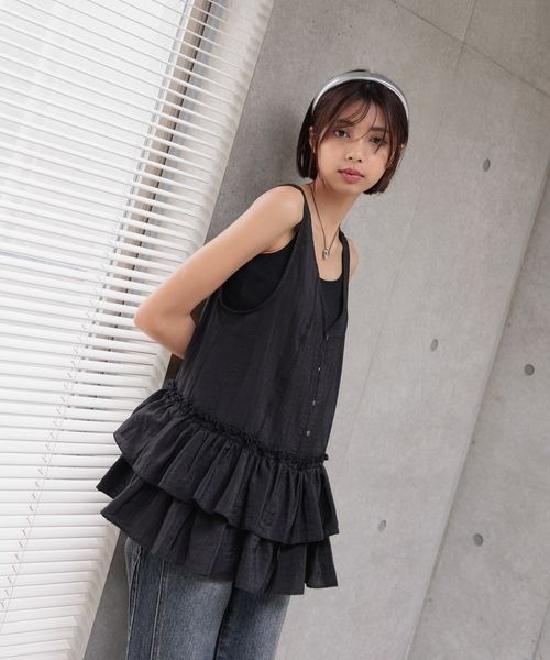PAGEBOY(ページボーイ)の「フリルペプラムベスト(Tシャツ/カットソー・レディース・オフホワイト/ブラック・FREE)」の12枚目の写真