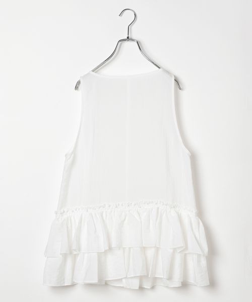 PAGEBOY(ページボーイ)の「フリルペプラムベスト(Tシャツ/カットソー・レディース・オフホワイト/ブラック・FREE)」の6枚目の写真