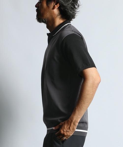 The DUFFER of ST.GEORGE（ザダファーオブセントジョージ）の「〔BLACK LABEL〕"A-PACK" DRY TECH KNIT POLO：ドライタッチ ウォッシャブル テックニットポロ（ポロシャツ・メンズ・チャコールグレー・X-LARGE/LARGE/MEDIUM）」の8枚目の写真