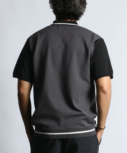 The DUFFER of ST.GEORGE（ザダファーオブセントジョージ）の「〔BLACK LABEL〕"A-PACK" DRY TECH KNIT POLO：ドライタッチ ウォッシャブル テックニットポロ（ポロシャツ・メンズ・チャコールグレー・X-LARGE/LARGE/MEDIUM）」の9枚目の写真