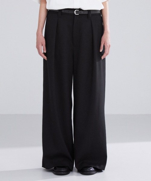 jos a bank 2タック リネン ワイドスラックス バギー 麻 LUENNA】One-Tuck Baggy Wide Slacks / ワンタックバギーワイド
