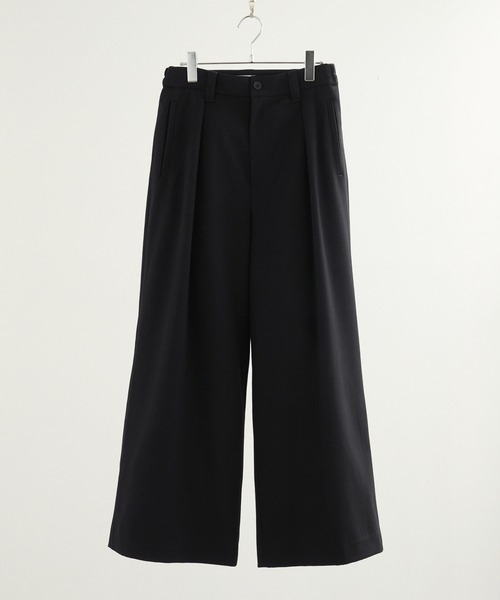 ［ミルク］un peu wide baggy slacks LUENNA】One-Tuck Baggy Wide Slacks / ワンタックバギーワイド