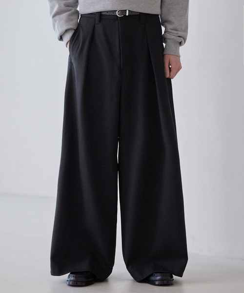 LUENNA】One-Tuck Baggy Wide Slacks / ワンタックバギーワイド
