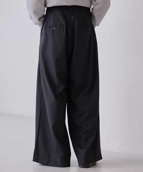 セール】【LUENNA】One-Tuck Baggy Wide Slacks / ワンタックバギー