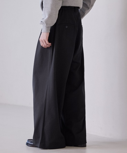 セール】【LUENNA】One-Tuck Baggy Wide Slacks / ワンタックバギー