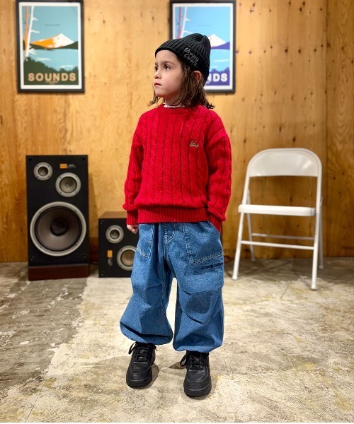 GROOVY COLORS（グルービーカラーズ）の「8oz Denim APPLE GRVY Pants（デニムパンツ・キッズ・ブルー・115/125）」の4枚目の写真