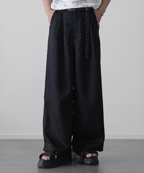 INTERIM ヘリンボーンジャガード バギーワイドパンツ 002430-10.jpg