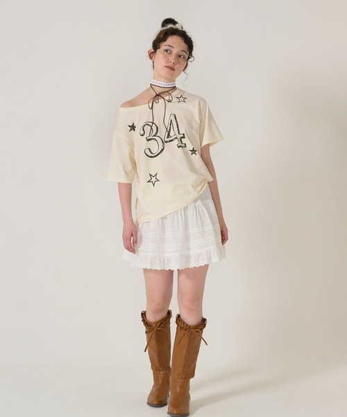 オーバーサイズ プリントTシャツ TINA：JOJUN（Tシャツ