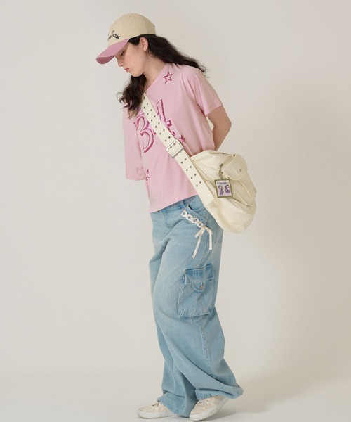 TINA:JOJUN(ティーナジョジュン)の「オーバーサイズ プリントTシャツ TINA:JOJUN(Tシャツ/カットソー・レディース・アイボリー/ピンク・M)」の10枚目の写真