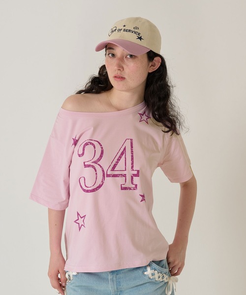 TINA:JOJUN(ティーナジョジュン)の「オーバーサイズ プリントTシャツ TINA:JOJUN(Tシャツ/カットソー・レディース・アイボリー/ピンク・M)」の12枚目の写真