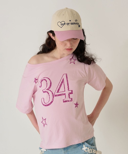 TINA:JOJUN(ティーナジョジュン)の「オーバーサイズ プリントTシャツ TINA:JOJUN(Tシャツ/カットソー・レディース・アイボリー/ピンク・M)」の14枚目の写真