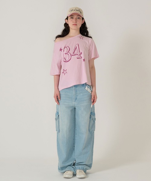 TINA:JOJUN(ティーナジョジュン)の「オーバーサイズ プリントTシャツ TINA:JOJUN(Tシャツ/カットソー・レディース・アイボリー/ピンク・M)」の15枚目の写真