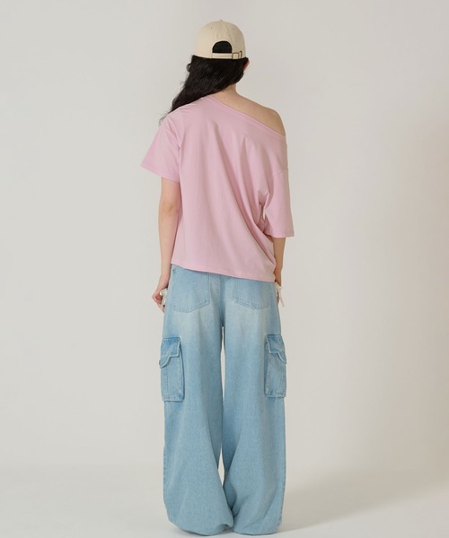 TINA:JOJUN(ティーナジョジュン)の「オーバーサイズ プリントTシャツ TINA:JOJUN(Tシャツ/カットソー・レディース・アイボリー/ピンク・M)」の17枚目の写真