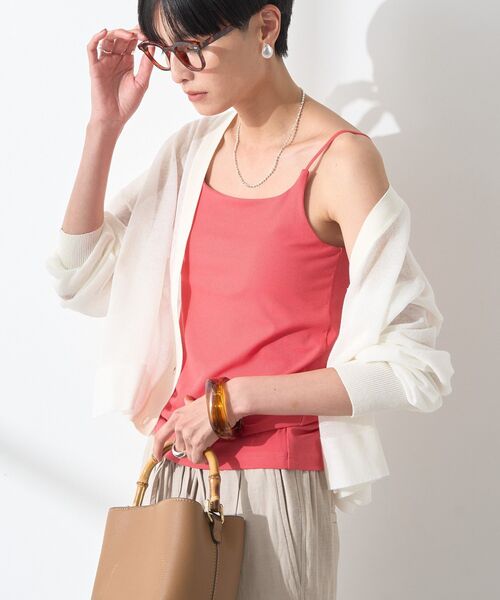 AMERICAN HOLIC（アメリカンホリック）の「【カップ付き】細リブキャミソール（キャミソール・レディース・ブラウン/グリーン/オレンジ/チャコールグレー/ブラック/アイボリー・M/L）」の6枚目の写真