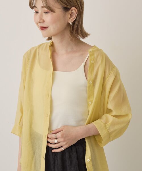 AMERICAN HOLIC（アメリカンホリック）の「【カップ付き】細リブキャミソール（キャミソール・レディース・ブラウン/グリーン/オレンジ/チャコールグレー/ブラック/アイボリー・M/L）」の2枚目の写真