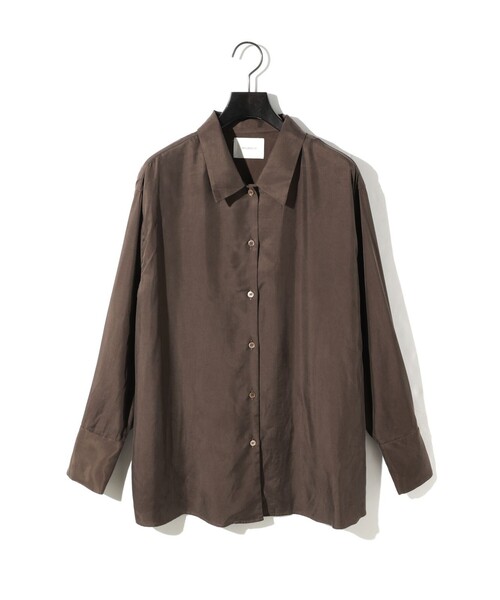 MIDIUMISOLID(ミディウミソリッド)の「MIDIUMISOLID for Ladies リラックスキュプラシャツ(シャツ/ブラウス・レディース・チャコールグレー/ブラック/ブラウン・FREE)」の3枚目の写真