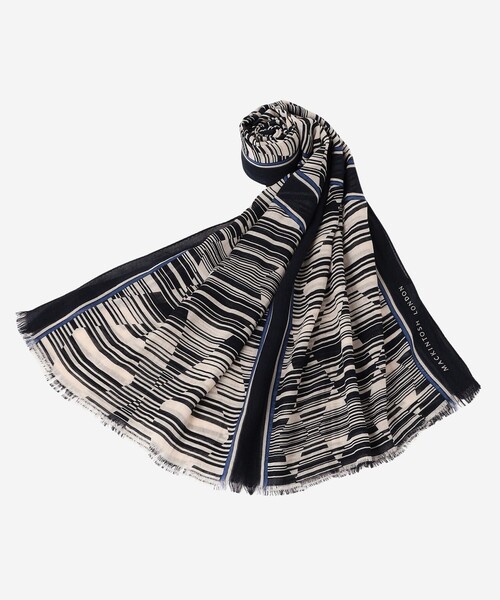 MACKINTOSH LONDON（マッキントッシュ ロンドン）の「ダイヤボーダープリントスカーフ（ストール/ショール・レディース・ピンク系その他2/ネイビー・FREE）」の10枚目の写真