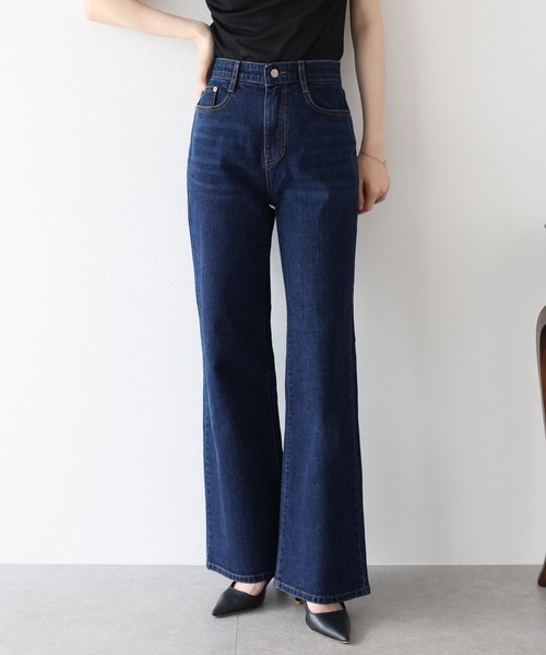 BLUEEAST(ブルーイースト)の「ハートポケットフレアデニムパンツ(デニムパンツ・レディース・ネイビー・MEDIUM/LARGE)」の2枚目の写真