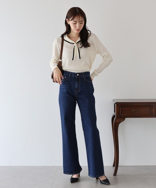 BLUEEAST(ブルーイースト)の「ハートポケットフレアデニムパンツ(デニムパンツ・レディース・ネイビー・MEDIUM/LARGE)」の13枚目の写真