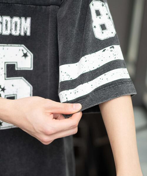 WEGO(ウィゴー)の「WEGO/パウダーブリーチホッケーT(Tシャツ/カットソー・メンズ・レッド/ブラック・MEDIUM/LARGE)」の6枚目の写真