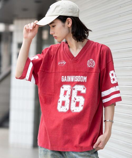 WEGO(ウィゴー)の「WEGO/パウダーブリーチホッケーT(Tシャツ/カットソー・メンズ・レッド/ブラック・MEDIUM/LARGE)」の12枚目の写真