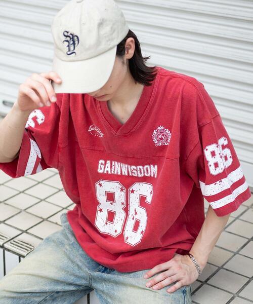 WEGO(ウィゴー)の「WEGO/パウダーブリーチホッケーT(Tシャツ/カットソー・メンズ・レッド/ブラック・MEDIUM/LARGE)」の15枚目の写真