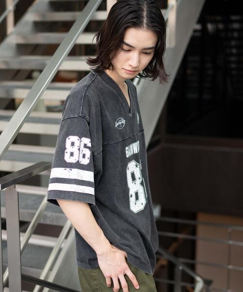 WEGO(ウィゴー)の「WEGO/パウダーブリーチホッケーT(Tシャツ/カットソー・メンズ・レッド/ブラック・MEDIUM/LARGE)」の9枚目の写真