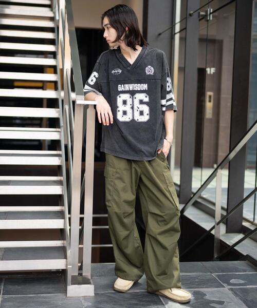 WEGO(ウィゴー)の「WEGO/パウダーブリーチホッケーT(Tシャツ/カットソー・メンズ・レッド/ブラック・MEDIUM/LARGE)」の11枚目の写真