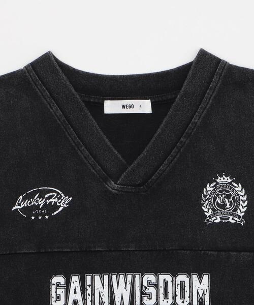 WEGO(ウィゴー)の「WEGO/パウダーブリーチホッケーT(Tシャツ/カットソー・メンズ・レッド/ブラック・MEDIUM/LARGE)」の22枚目の写真