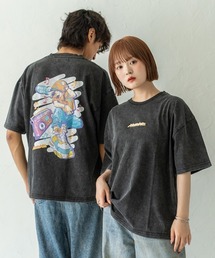 休日少女スノーウォッシュ加工プリントTシャツ